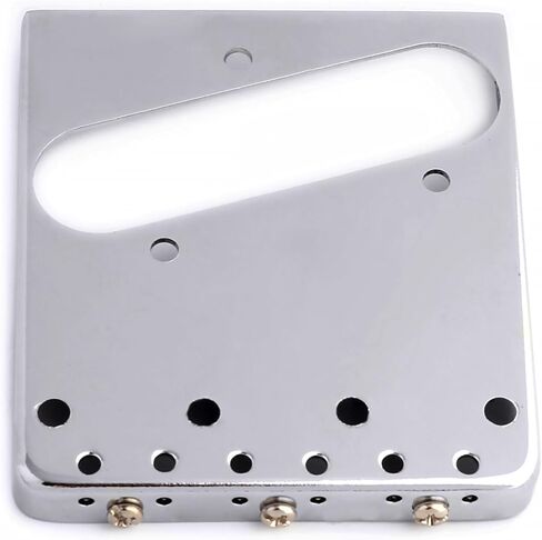 Guitar Bridge Tailpiece 3 Pcs Brass Saddles Bridge Top or Bottom Load Ashtray Style for Vintage Tele Telecaster Style Electric Guitar Parts Chrome. in Kuwait