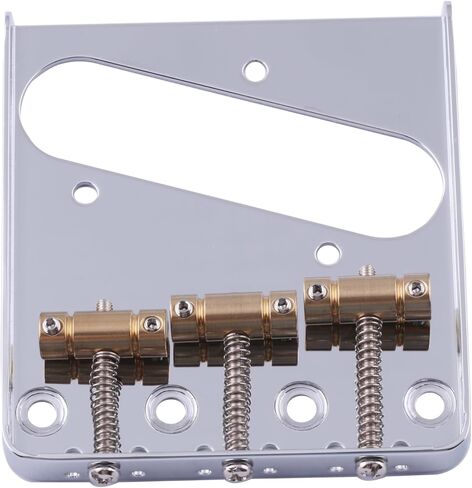 Guitar Bridge Tailpiece 3 Pcs Brass Saddles Bridge Top or Bottom Load Ashtray Style for Vintage Tele Telecaster Style Electric Guitar Parts Chrome. in Kuwait