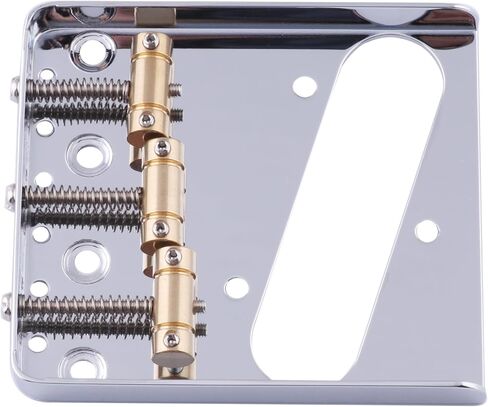 Guitar Bridge Tailpiece 3 Pcs Brass Saddles Bridge Top or Bottom Load Ashtray Style for Vintage Tele Telecaster Style Electric Guitar Parts Chrome. in Kuwait