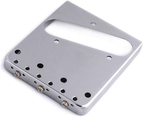 Guitar Bridge Tailpiece 3 Pcs Brass Saddles Bridge Top or Bottom Load Ashtray Style for Vintage Tele Telecaster Style Electric Guitar Parts Chrome. in Kuwait