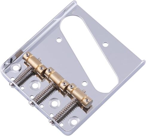 Guitar Bridge Tailpiece 3 Pcs Brass Saddles Bridge Top or Bottom Load Ashtray Style for Vintage Tele Telecaster Style Electric Guitar Parts Chrome. in Kuwait