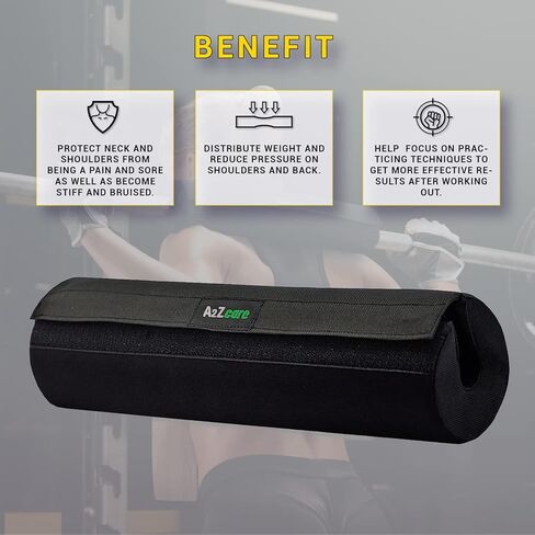 وسادة القرفصاء من A2ZCARE - وسادة واقية للرقبة والكتف لدعم القرفصاء والطعنات ودفعات الورك - أسود in Kuwait