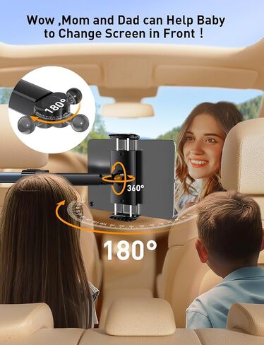 Tablet Holder Car Headrest Backseat Mount:[3 in 1 Long Arm ] Headrest Tablet Holder Fit iPad Car Mount Travel Accessory Car Tablet Holder Back Seat for Kids Adults Universal for All 4.7-12.9" Devices in Saudi Arabia