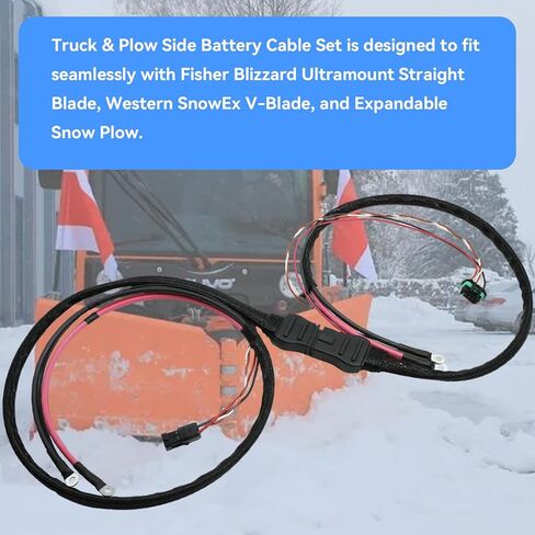 42014 42015 48295 مجموعة أسلاك كابل البطارية الجانبية للشاحنة والمحراث - 4 دبابيس كابل الطاقة، متوافق مع محراث الثلج Western SnowEx Fisher Blizzard in Kuwait