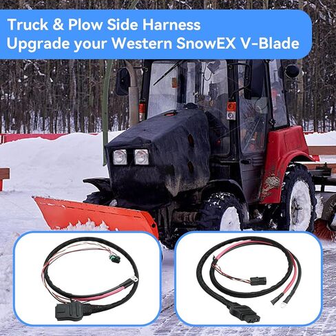42014 42015 48295 مجموعة أسلاك كابل البطارية الجانبية للشاحنة والمحراث - 4 دبابيس كابل الطاقة، متوافق مع محراث الثلج Western SnowEx Fisher Blizzard in Kuwait