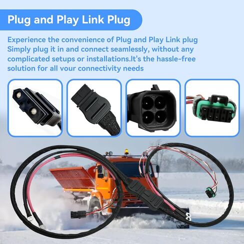 42014 42015 48295 مجموعة أسلاك كابل البطارية الجانبية للشاحنة والمحراث - 4 دبابيس كابل الطاقة، متوافق مع محراث الثلج Western SnowEx Fisher Blizzard in Kuwait