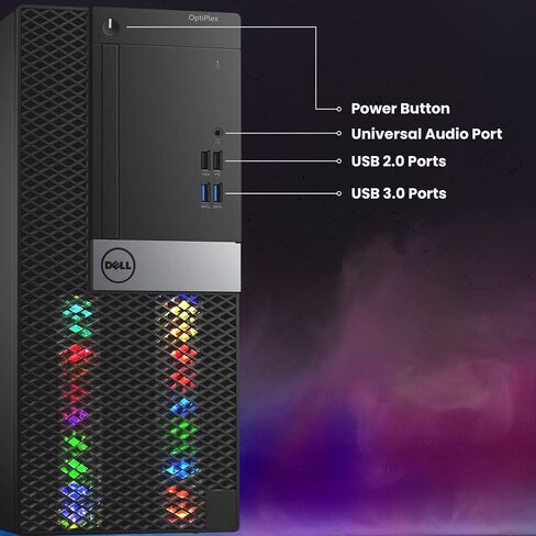 كمبيوتر Dell RGB Gaming Tower - Intel Core i7 الجيل السادس، NVIDIA GTX 1050 Ti 4GB GDDR5، 16GB DDR4 Ram، 512GB SSD، كمبيوتر مكتبي للألعاب مدمج مسبقًا مع مجموعة WiFi وRGB مدمجة، Windows 10 Pro (متجدد) in Saudi Arabia