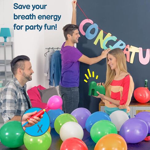 منفاخ بالون كهربائي على شكل فيل من ليكي، منفاخ هواء محمول مع قوس بالون وأدوات إكليل لتزيين الحفلات (أخضر بحري) in Kuwait