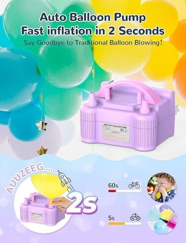 منفاخ بالون الهواء، منفاخ بالون كهربائي محمول بفوهة مزدوجة منفاخ كهربائي 110 فولت 600 وات للديكورات والحفلات والرياضة in Kuwait