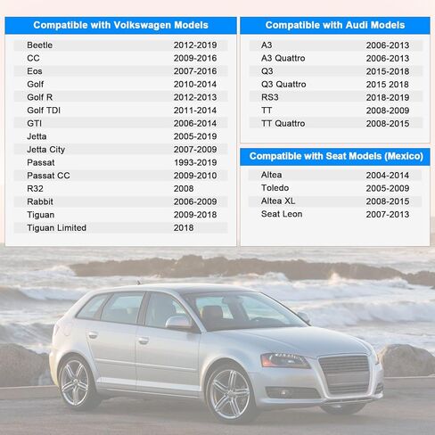 603-253 خزان توسيع خزان المبرد الأمامي للمحرك الأمامي مع غطاء متوافق مع 2006-2019 Audi A3 Q3 TT، 1993-2019 Volkswagen Beetle Eos Golf Passat Jetta استبدال # 1K0121407A in Kuwait