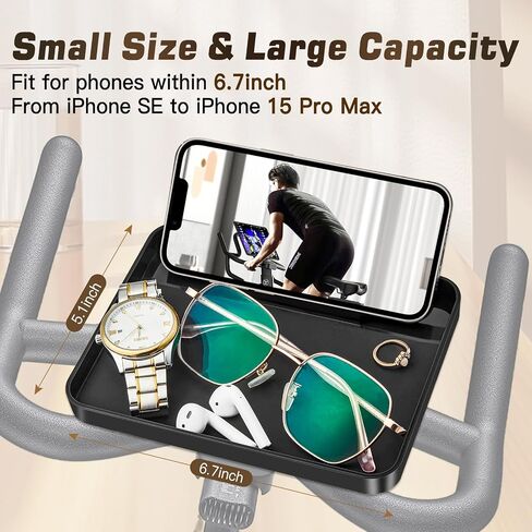 Zacro Phone Holder for Peloton Bike & Bike+, Peloton Phone Mount Tray, Peloton Accessories, Adjustable Cell Phone Mount, Anti Slip Peloton Phone Holder Tray, Stationary Spin Bike Phone Holder in Saudi Arabia