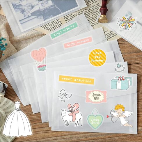 Transparent Waterproof Stickers for Wedding Planning Stickers,Wedding Planning Stickers-4 Sheets 230 Illustrationsand Phrases Per Pack,Used for Bridal Shower Engagement Marriage Anniversary in Saudi Arabia
