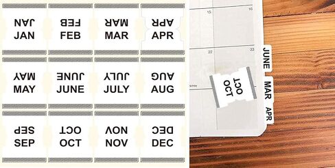 Durable Monthly Calendar Index Stickers,Colorful Monthly Self Adhesive Planner Tab Stickers Labels for Journal and Notebook 60 Pcs in Saudi Arabia