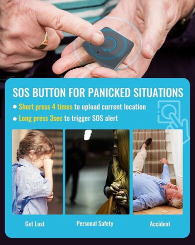 4G Mini GPS Tracker for Children, Dogs, Elderly - Real Time Tracking Device, Small Wearable GPS Locator, Unlimited Distance, Geo Fence, SOS Button, Buzzer Alert, Subscription Needed in Kuwait