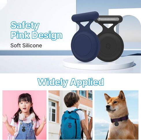 حامل بطاقة هوائية مقاوم للماء للأطفال (عبوة من قطعتين)، حافظة بطاقة هوائية مخفية مع دبوس، غطاء كامل لمتتبع نظام تحديد المواقع العالمي (GPS) متوافق مع Apple Airtag للأطفال الصغار والأطفال وكبار السن والملابس وحقيبة الظهر (أسود/أزرق) in Kuwait