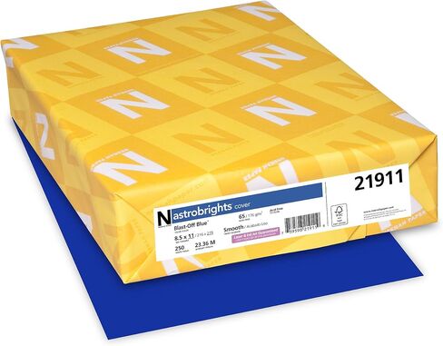 ورق Neenah 21911، بطاقات ملونة، 65 رطل، 8 1/2 × 11، أزرق بلاست أوف، 250 ورقة in Saudi Arabia