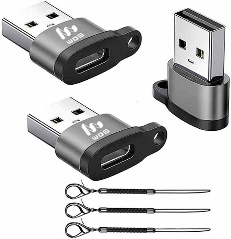 محول سريع USB C أنثى إلى USB A ذكر 3.0 (3 حزم)، على شكل سلسلة مفاتيح، محول C إلى USB لساعة Apple Watch iWatch Series 7 SE وiPhone 11,12,13 Pro Max Mini وAirpods iPad Air وSamsung Galaxy Note 10.20 in Saudi Arabia