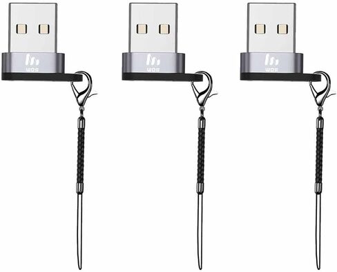 محول سريع USB C أنثى إلى USB A ذكر 3.0 (3 حزم)، على شكل سلسلة مفاتيح، محول C إلى USB لساعة Apple Watch iWatch Series 7 SE وiPhone 11,12,13 Pro Max Mini وAirpods iPad Air وSamsung Galaxy Note 10.20 in Saudi Arabia