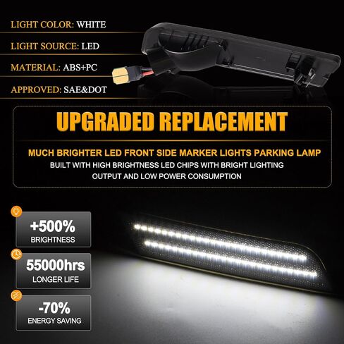 Gempro LED مصابيح العلامات الجانبية لـ 2010-2013 Ford Transit Connect الخلفي الأحمر المصد الخلفي مصابيح عاكسة Len المدخن، 2 قطعة in Kuwait