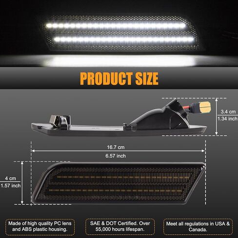 Gempro LED مصابيح العلامات الجانبية لـ 2010-2013 Ford Transit Connect الخلفي الأحمر المصد الخلفي مصابيح عاكسة Len المدخن، 2 قطعة in Kuwait
