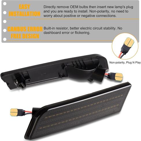 Gempro LED مصابيح العلامات الجانبية لـ 2010-2013 Ford Transit Connect الخلفي الأحمر المصد الخلفي مصابيح عاكسة Len المدخن، 2 قطعة in Kuwait