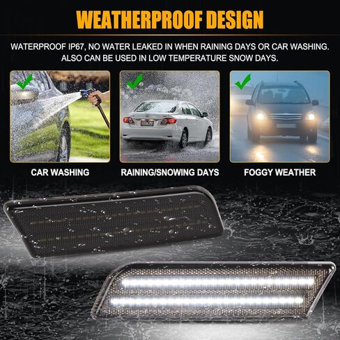 Gempro LED مصابيح العلامات الجانبية لـ 2010-2013 Ford Transit Connect الخلفي الأحمر المصد الخلفي مصابيح عاكسة Len المدخن، 2 قطعة in Kuwait