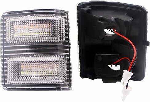 2x علامة ضوء مرآة جانبية LED متوافقة مع 2008 إلى 2016 Ford F250 F350 F450 F550 Super Duty Turn Signal، 7C3Z-13776-A 7C3Z-13776-B 7C3Z13776A 7C3Z13776B (عدسة دخان-كهرماني/ضوء أبيض) in Kuwait