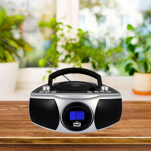 HANNLOMAX HX-315CD Portable CD/MP3 Boombox, AM/FM Radio, Digital Radio Frequency, Bluetooth, USB Port for MP3 Playback, LCD Display,Aux-in, AC/DC Power Source (Black) in Saudi Arabia