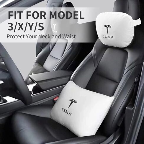 وسادة KIKIMO Tesla للطراز 3/Y/S/X، ملحقات طراز Tesla 3، ملحقات Tesla Model Y، وسادة رقبة السيارة الناعمة، وسادة مسند رأس السيارة المخصصة، وسادة الرقبة للسفر، أسود in Kuwait