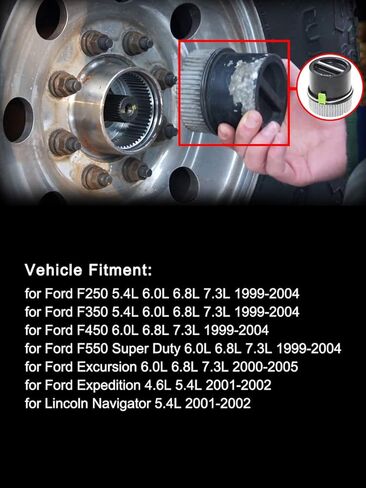 600-203 4WD Auto Locking Hub Left & Right Fits for F250 F350 F450 F550 1999-2004, Excursion 2000-2005, Expedition Lincoln Navigator 2001-2002 Replace# 1C3Z3B396CB (Pair of 2 PCS) in Kuwait