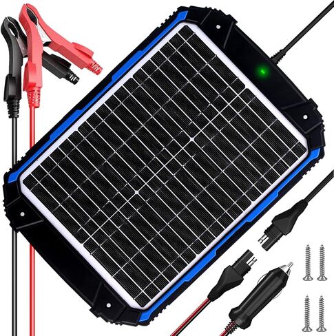 SUNER POWER 20W 12V Solar Battery Trickle Charger & Maintainer PRO, Built-in Intelligent MPPT Controller, Waterproof 12 Volt 20 Watt Solar Panel Charging Kits for Car Marine RV Trailer Boat Automotive in Kuwait