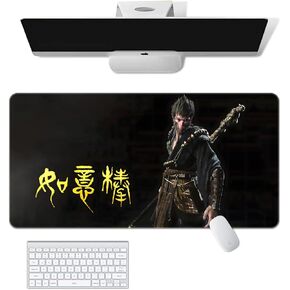 Game Black Myth: Wukong Mouse Pad Rubber Mouse Mat Anti-Slip Cool Monkey Desktop (001, 24 * 12 in)