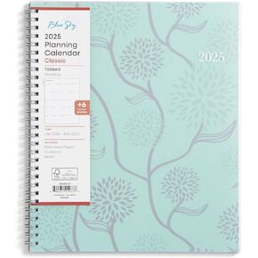 Blue Sky 2025 Monthly Planner Calendar, January 2025 - December 2025, 8" x 10", Flexible Frosted Cover, Laminated Tabs, Wirebound, Storage Pocket, Rue Du Flore (Rue Du Flore- 2025, 8" x 10")