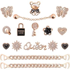 Bling Shoe Charms For Croc Shoe Sandals Bracelet Wristband,Fashion Crystal Rhinestone Shoe Decoration Pins for Women Party Favors Birthday Gifts