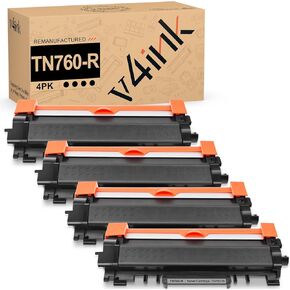 v4ink Compatible DR730 Drum and TN760 Toner Cartridge Set Replacement for Brother DR730 TN760 TN730 (1 Drum+ 2 Toner) for HL L2350DW L2370DW MFC L2690DW L2710DW L2717DW Tray_Toners_Cartridges_Printer