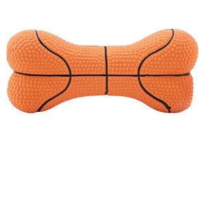 Dog Squeaky Toy, Environmentally-Friendly Latex Bone Puppy Chew Toys, Bite-Resistant Non-Toxic for Pets Fetching and Tossing Games Doing Excercise(Basketball)