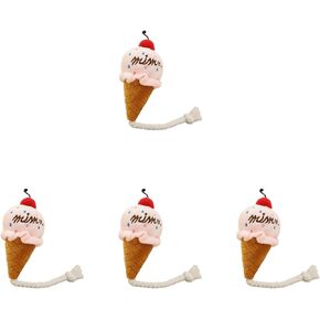 Logofun 4pcs Dog Squeak Toy Ice Cream Cone Play Sound Toys Creative Puppy Puppy Wovely Dog Toy For Pet Supplies - Pink