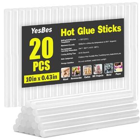100 Pack Hot Glue Sticks, Full Size 10" Long x 0.43" Diameter Glue Sticks for Glue Gun, Widely Used in Wood, Metal, Glass, Plastic, Floral, Fabric, Leather, Foam, and More, Clear