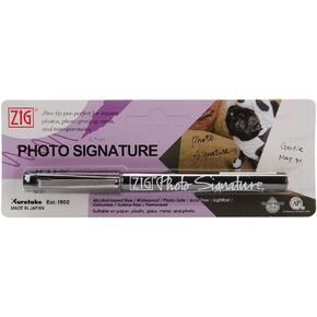 Zig 0.7mm Photo Signature Marker, Carded, Black