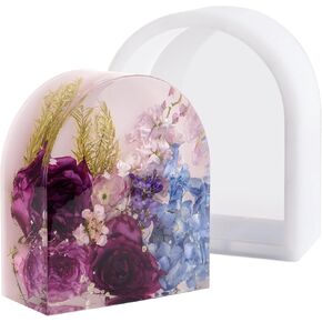 Resin Mold 3-Inch Extra Deep Silicone Resin Mold for Epoxy, Resin Casting Mold with Acrylic Support, Large Epoxy Mold for Dried Flower Preservation, Home Decors, DIY Art, 9''x8''x3''(82 oz)