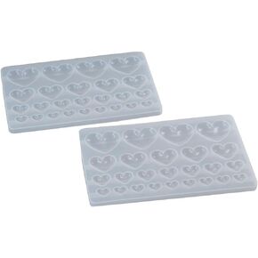 2Pcs Heart Silicone Molds,Heart Shape Epoxy Molds for Keychain,Craft Making