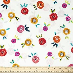 Stitch & Sparkle Cotton 44 "Whirlwind Coral Color Shicing by The Yard in Kuwait