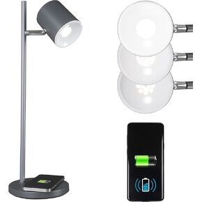 OttLite Good Housekeeping Modern LED Desk Lamp with Wireless Charger, Book Light, Desk Light, Reading Light, Adjustable, Dimmable, Designed to Reduce Eyestrain, Great Desk Lamps for Home Office