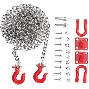 Dilwe RC Car Tow Hook Trailer Chain Set, RC U Shaped Tow Hook Trailer Chain Assemble Parts for RC Climbing Crawler Car Upgrade Part