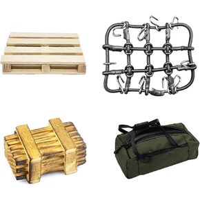 RC Car Upgrade AccessoriesTravel Bag Mesh Pocket Wooden Case Forklift Tray for FMS 1/18 Land Cruiser LC80 FCX18 Climbing Vehicle