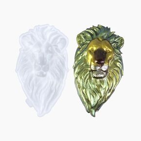 Lion Head Mold 3D Animal Silicone Mold Large Wall Hanging Resin Mold Lion Head Silicone Mold Epoxy Resin Mold for Resin Casting DIY Art Crafts Wall Door Desktop Cabinets Decor (Head Mold)