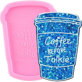Coffee Cup Resin Molds Coffee Cups Silicone Keychain Mold Epoxy Resin Casting Molds for DIY Jewelry Making Pendant Necklace Decoration Craft