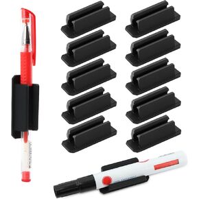 HONUTIGE 10pcs حاملات القلم الرصاص اللاصقة للمكتب ، حامل القلم ترقيته سليكون حامل القلم الرصاص مقطع حامل القلم لزجة لمكتب مكتب الفصول الدراسية أو أي سطح ، مستلزمات إكسسوارات المعلم