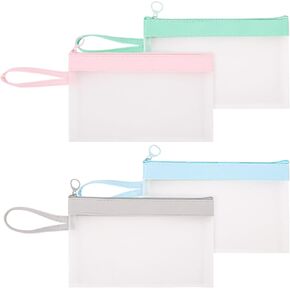 Phyxin Clear Pencil Case ، 4 Pack Pencil Case Pouch with Zipper ، Kids Pencil Bactor for School Office ، و Clear Makeup Capous ، و Clear Bank Deplic