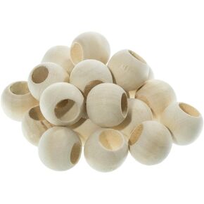 West Coast Paracord 100PCS 3/4 Inch Natural Wood Bead, Round Ball, DIY Loose Wooden for Jewelry Making, Bracelet, Spacer Charms – Versatile